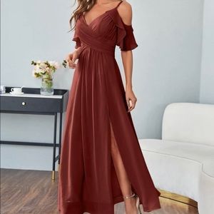 Split Thigh Cold Shoulder Dress